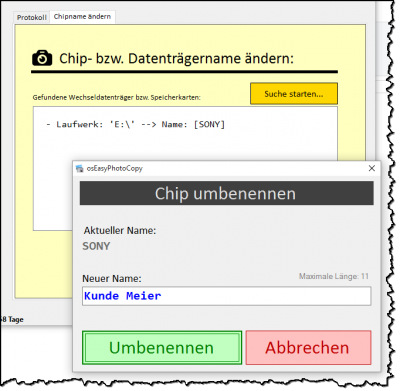 Chipname umbenennen